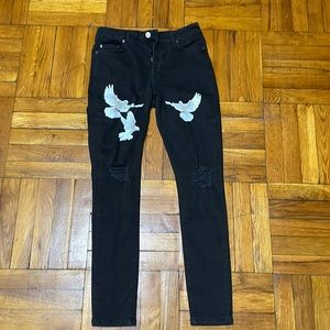 Black ripped dove Jeans